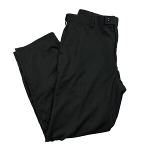 Saddlebred Mens Black Flat Front Dress Pants Trousers 38x32 Straight Leg